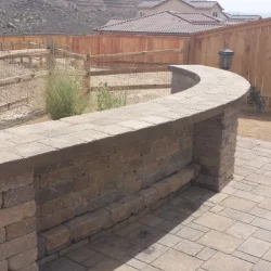Paver counter top in backyard